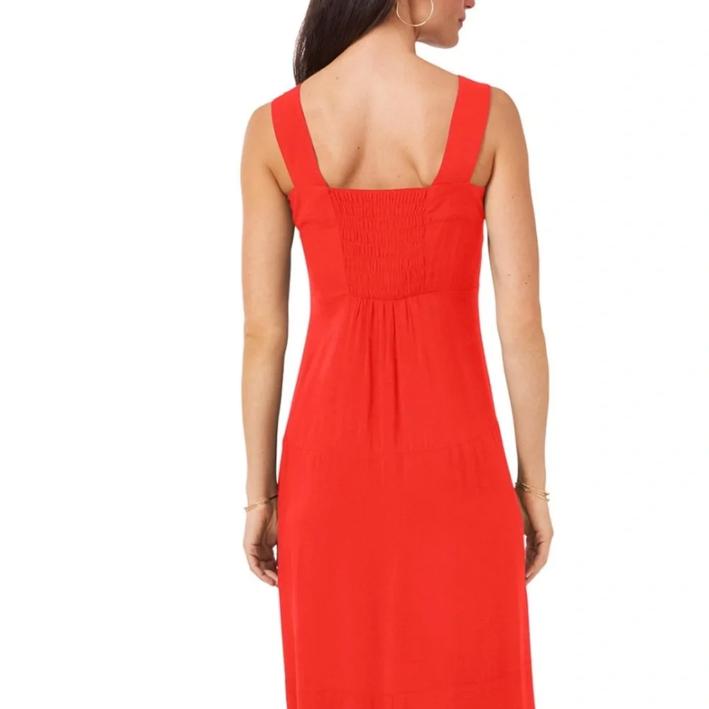NWT/Vince Camuto Women's Smocked Back Challis Tiered Sleeveless Maxi Dress /SzSm - Picture 6 of 8